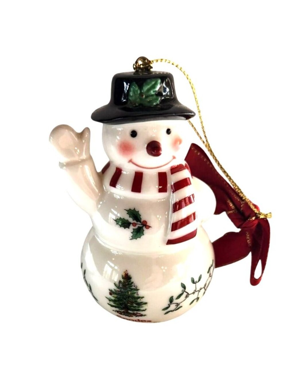 Spode Snowman Christmas Ornament cottage holiday tree decoration anthropomorphic